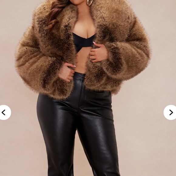 Fashion Nova Brown Fur Coat - Picture 2 of 9